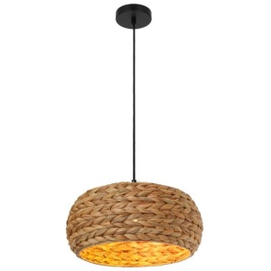 Antera Modern Pendant Hanging Lamp Light Metal Water Hyacinth Natural Natural Matte