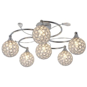 Anthea 6 Lights Modern Elegant Pendant Lamp Ceiling Light - Chrome