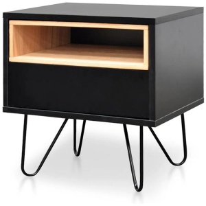 Anthony Wooden Bedside Table - Black by Interior Secrets - AfterPay Available