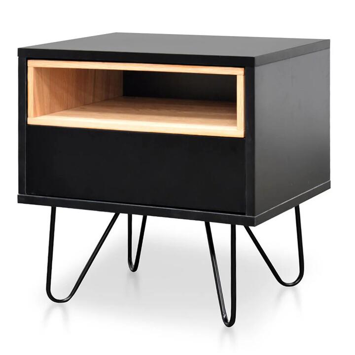 Anthony Wooden Bedside Table - Black by Interior Secrets - AfterPay Available