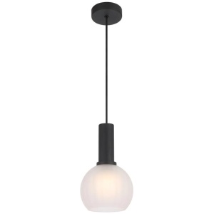 Aosta Contemporary Pendant Hanging Lamp Light Metal Glass Black Frost Matte Frosted