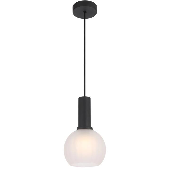 Aosta Contemporary Pendant Hanging Lamp Light Metal Glass Black Frost Matte Frosted
