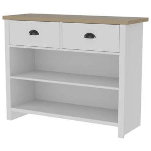 Ari Modern Hall Console Hallway Table - Oak & White