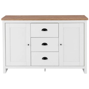 Ari Modern Sideboard Dresser Buffet Unit Storage Cabinet - Oak & White