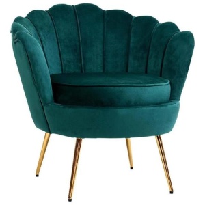Armchair Lounge Chair Accent Armchairs Retro Lounge Accent Chair Single Sofa Velvet Shell Back Seat Green