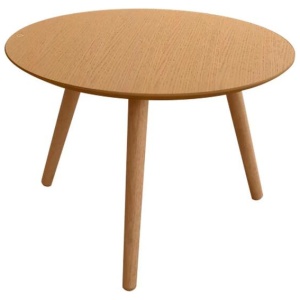 Art Round Modern Scandinavian Wooden Coffee Table - Oak