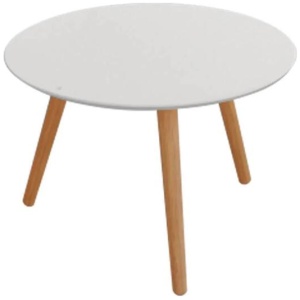 Art Round Modern Scandinavian Wooden Coffee Table - White