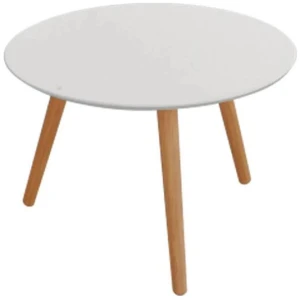 Art Round Modern Scandinavian Wooden Coffee Table - White