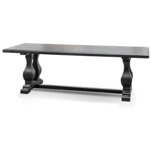 Artica Elm Wood Dining Table 2.4m - Full Black by Interior Secrets - AfterPay Available