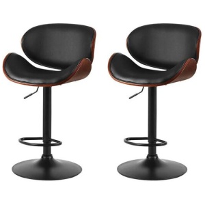 Artiss 2X Bar Stools Kitchen Stool Chairs Dining Swivel Gas Lift Wooden Metal