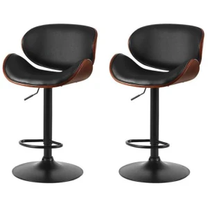 Artiss 2X Bar Stools Kitchen Stool Chairs Dining Swivel Gas Lift Wooden Metal