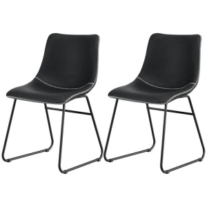 Artiss 2x Dining Chairs Retro PU Leather Kitchen Lounge Cafe Accent Chair Black