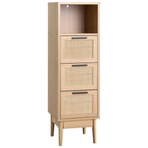 Artiss 3 Chest of Drawers Rattan Furniture Cabinet Storage Side End Table Shelf