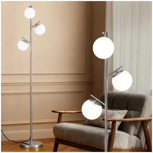Artiss 3-Light Tree Floor Lamp 165cm Tall Standing Light with Sphere Glass Shades for Modern Homes
