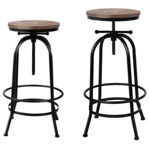 Artiss 4x Bar Stools Kitchen Dining Chairs Adjustable Wooden Vintage Stool