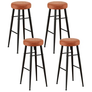 Artiss 4x Bar Stools Kitchen Dining Chairs Counter Round PU leather Lane Brown