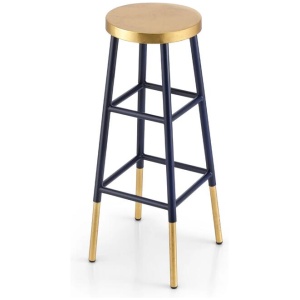 Artiss Bar Stools Metal Gold Navy