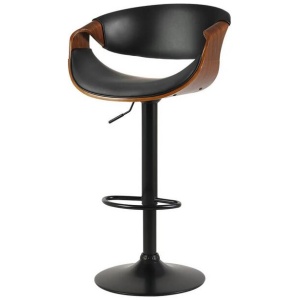 Artiss Bar Stools Swivel Chair Kitchen Gas Lift Wooden Bar Stool Leather Black