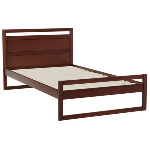 Artiss Bed Frame King Single Size Wooden Walnut WITTON