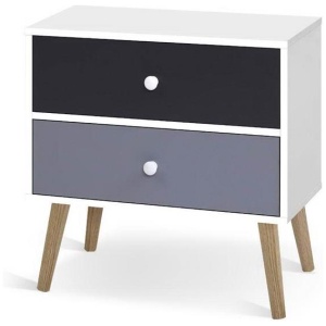 Artiss Bedside Table 2 Drawers - BONDS White