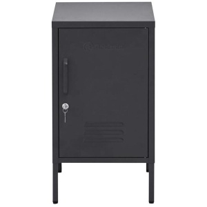 Artiss Bedside Table Metal Cabinet - Black