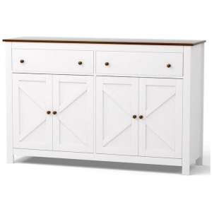 Artiss Buffet Sideboard Storage Cabinet Kitchen Cupboard 2 Drawers 140CM White