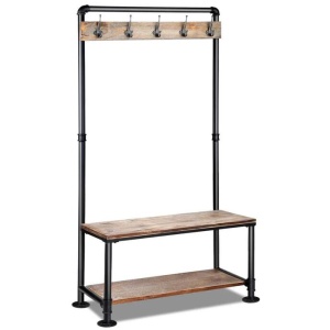 Artiss Clothes Rack Shoe Rack Vintage Coat Stand Hallway Shelf