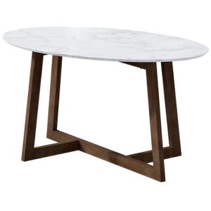 Artiss Coffee Table Oval Marble Effect