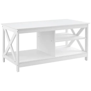 Artiss Coffee Table Storage Shelf White