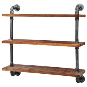 Artiss Display Wall Shelves Industrial DIY Pipe Shelf Brackets Rustic Bookshelf