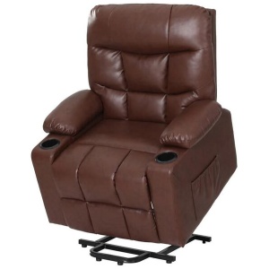 Artiss Recliner Chair Lift Assist Heated Massage Chair Leather Claude