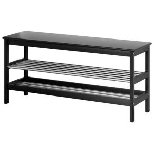 Artiss Shoe Rack Cabinet Bamboo Bench 10 Paris Black