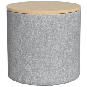 Artiss Storage Ottoman Blanket Box 40cm Linen Round Grey
