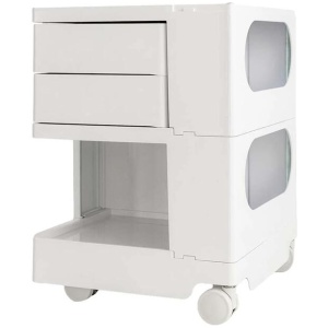 ArtissIn Bedside Table Side Tables Nightstand Organizer Replica Boby Trolley 3Tier White