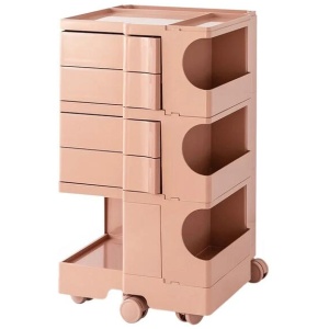 ArtissIn Bedside Table Side Tables Nightstand Organizer Replica Boby Trolley 5Tier Pink