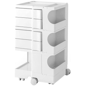 ArtissIn Bedside Table Side Tables Nightstand Organizer Replica Boby Trolley 5Tier White