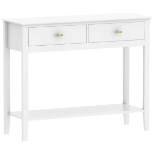 Arven Modern Wooden Hallway Console Hall Table 2-Drawers White