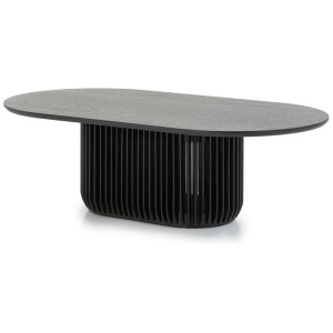 Arvena 1.3m Oval Coffee Table - Black Stain by Interior Secrets - AfterPay Available