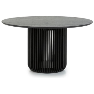 Arvena 1.4m Round Dining Table - Black Stain by Interior Secrets - AfterPay Available