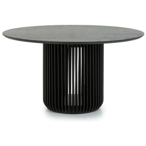Arvena 1.4m Round Dining Table - Black Stain by Interior Secrets - AfterPay Available