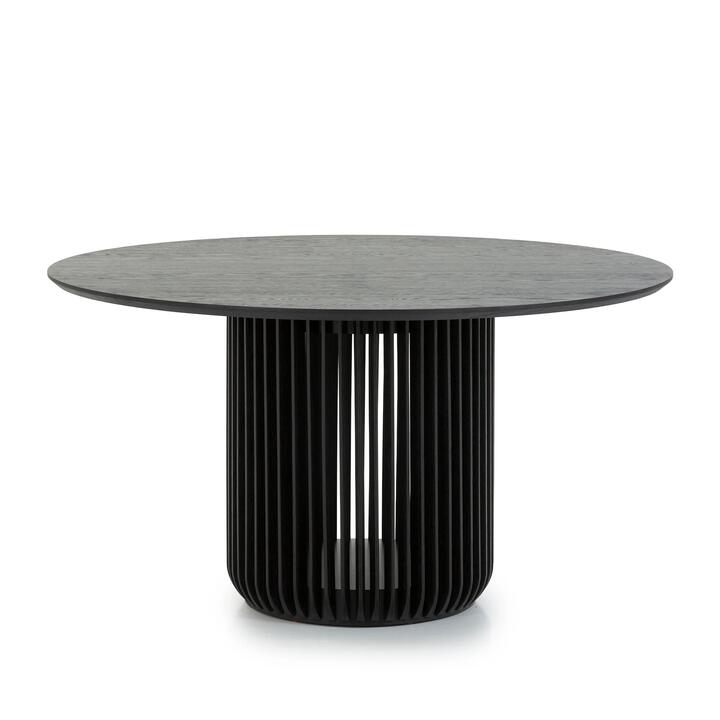 Arvena 1.4m Round Dining Table - Black Stain by Interior Secrets - AfterPay Available