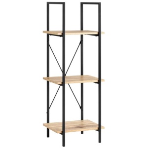 Arwen 3-Tier Small Bookcase Display Shelf Storage Unit - Oak/Black