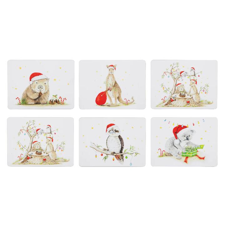 Ashdene Bush Buddies Christmas Set Of 6 Placemats