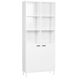 Ashley Collection 10-Cube Display Bookcase With 2-Doors - White