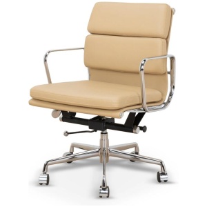 Ashton Low Back Office Chair - Light Brown Leather by Interior Secrets - AfterPay Available