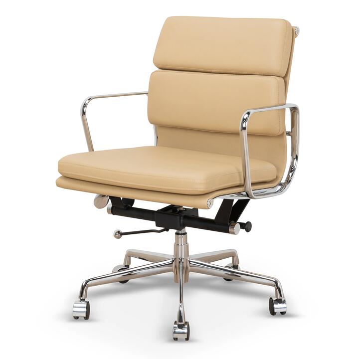 Ashton Low Back Office Chair - Light Brown Leather by Interior Secrets - AfterPay Available