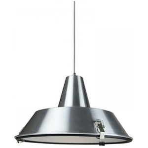 Asi Industrial Cord Drop Dome Pendant Light Lamp - Aluminium