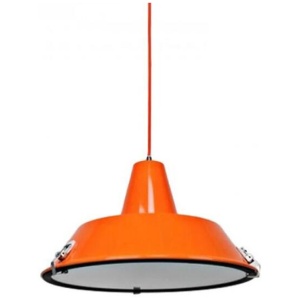 Asi Industrial Cord Drop Dome Pendant Light Lamp - Orange