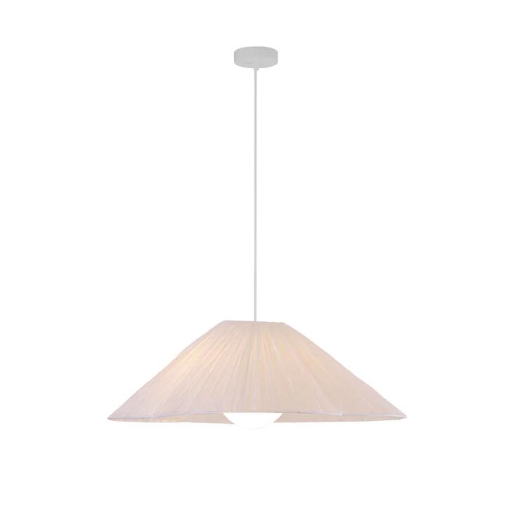 Atkins Modern Facbric Shade Hanging Pendant Light Lamp Small White