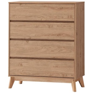 Audrey Chest Of 4-Drawers Tallboy Storage Cabinet - Oak